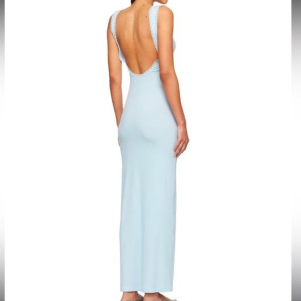 SKIMS Light Blue Backless Maxi Dress